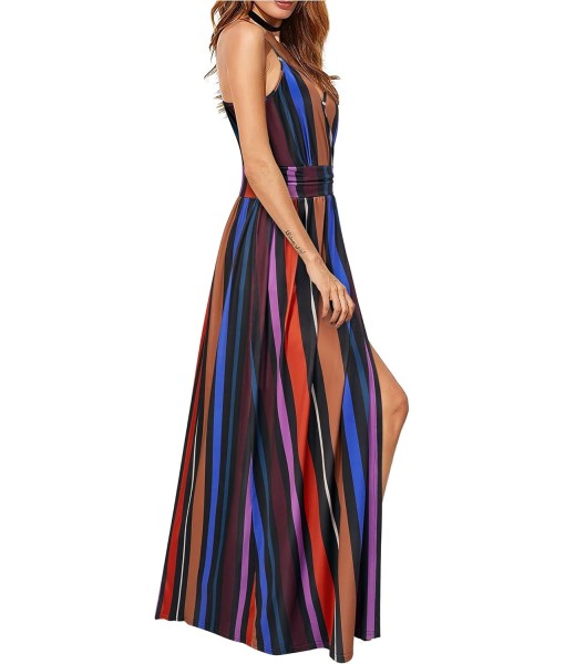 Newshows Women Summer 2025 Maxi Dress Vacation Floral Spaghetti Strap Spring Casual Boho Split Beach Long Flowy Sundress
