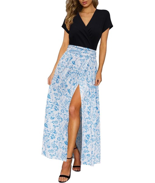 Newshows Women Summer 2025 Maxi Dress Vacation Floral Spaghetti Strap Spring Casual Boho Split Beach Long Flowy Sundress
