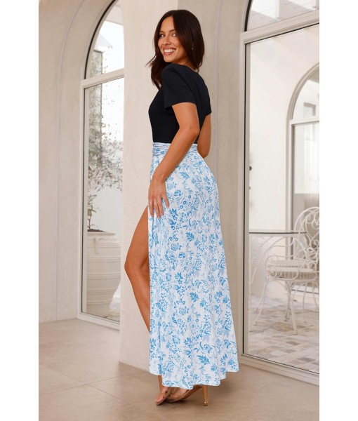 Newshows Women Summer 2025 Maxi Dress Vacation Floral Spaghetti Strap Spring Casual Boho Split Beach Long Flowy Sundress