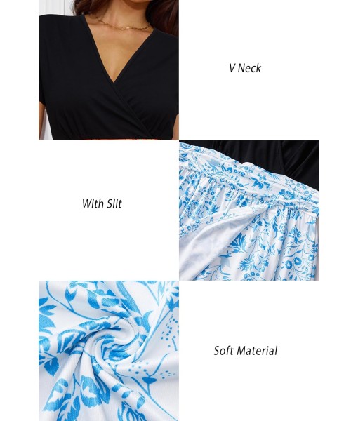 Newshows Women Summer 2025 Maxi Dress Vacation Floral Spaghetti Strap Spring Casual Boho Split Beach Long Flowy Sundress