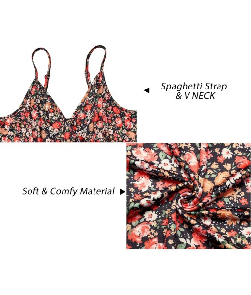 Newshows Women Summer 2025 Maxi Dress Vacation Floral Spaghetti Strap Spring Casual Boho Split Beach Long Flowy Sundress