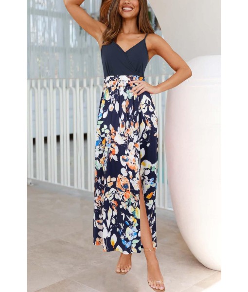 Newshows Women Summer 2025 Maxi Dress Vacation Floral Spaghetti Strap Spring Casual Boho Split Beach Long Flowy Sundress