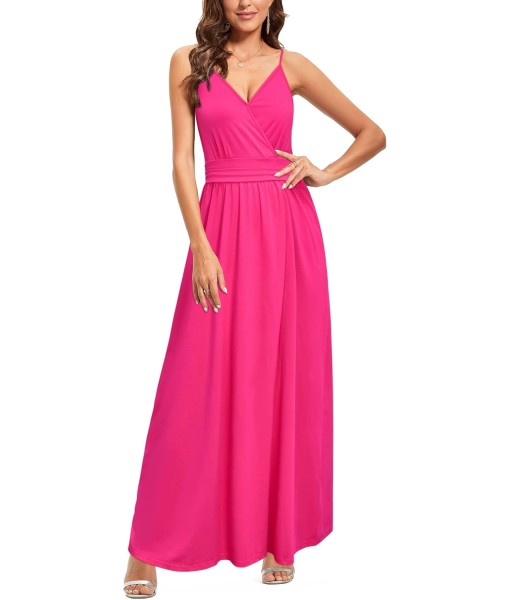 Newshows Women Summer 2025 Maxi Dress Vacation Floral Spaghetti Strap Spring Casual Boho Split Beach Long Flowy Sundress
