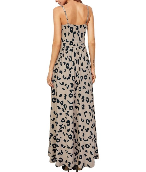 Newshows Women Summer 2025 Maxi Dress Vacation Floral Spaghetti Strap Spring Casual Boho Split Beach Long Flowy Sundress