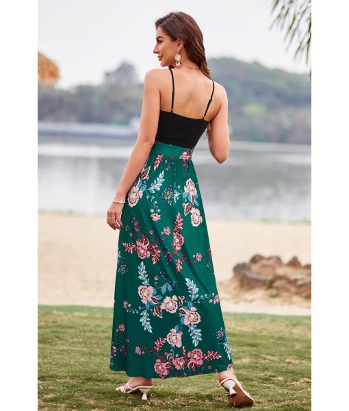 Newshows Women Summer 2025 Maxi Dress Vacation Floral Spaghetti Strap Spring Casual Boho Split Beach Long Flowy Sundress