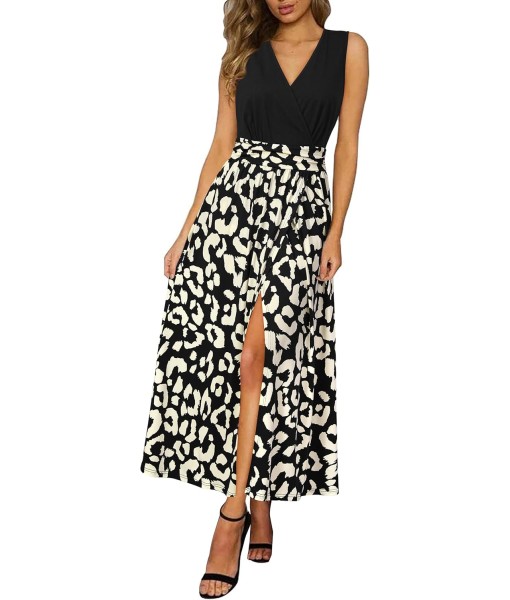 Newshows Women Summer 2025 Maxi Dress Vacation Floral Spaghetti Strap Spring Casual Boho Split Beach Long Flowy Sundress