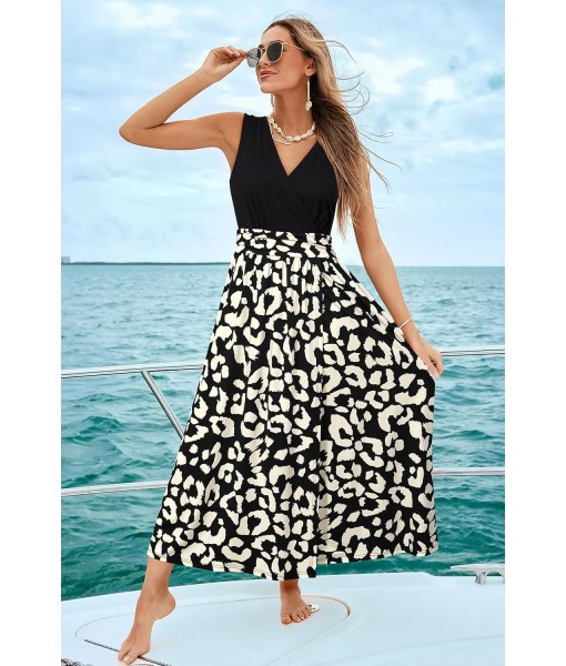 Newshows Women Summer 2025 Maxi Dress Vacation Floral Spaghetti Strap Spring Casual Boho Split Beach Long Flowy Sundress