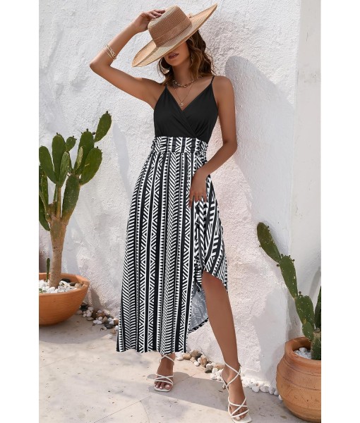 Newshows Women Summer 2025 Maxi Dress Vacation Floral Spaghetti Strap Spring Casual Boho Split Beach Long Flowy Sundress