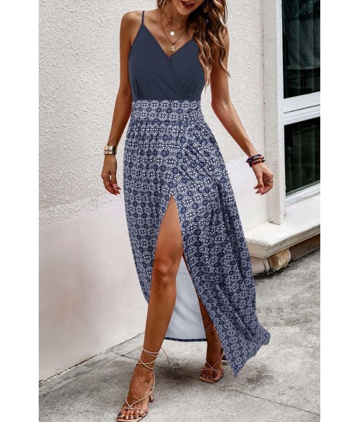 Newshows Women Summer 2025 Maxi Dress Vacation Floral Spaghetti Strap Spring Casual Boho Split Beach Long Flowy Sundress