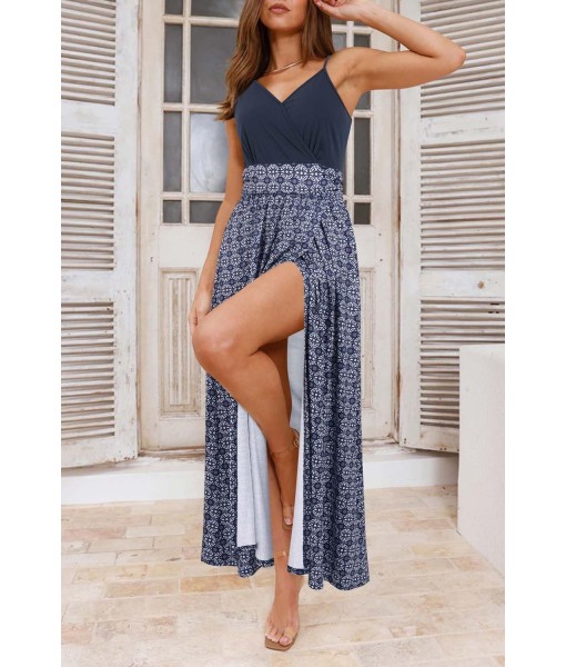 Newshows Women Summer 2025 Maxi Dress Vacation Floral Spaghetti Strap Spring Casual Boho Split Beach Long Flowy Sundress