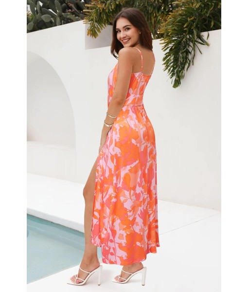 Newshows Women Summer 2025 Maxi Dress Vacation Floral Spaghetti Strap Spring Casual Boho Split Beach Long Flowy Sundress
