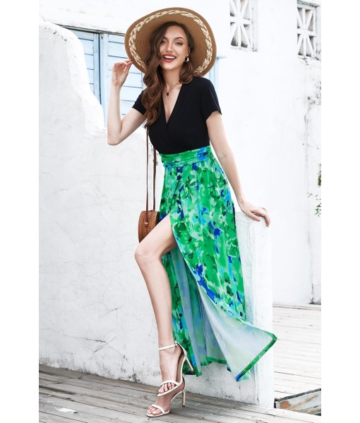 Newshows Women Summer 2025 Maxi Dress Vacation Floral Spaghetti Strap Spring Casual Boho Split Beach Long Flowy Sundress