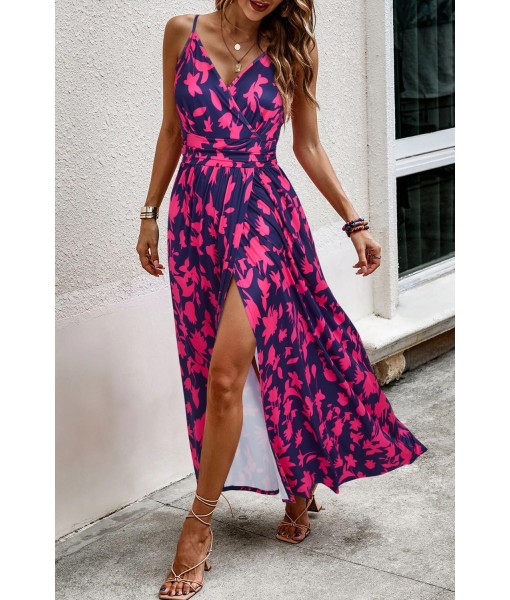 Newshows Women Summer 2025 Maxi Dress Vacation Floral Spaghetti Strap Spring Casual Boho Split Beach Long Flowy Sundress
