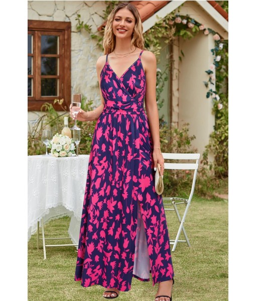 Newshows Women Summer 2025 Maxi Dress Vacation Floral Spaghetti Strap Spring Casual Boho Split Beach Long Flowy Sundress