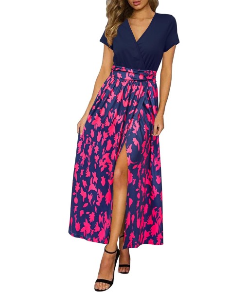 Newshows Women Summer 2025 Maxi Dress Vacation Floral Spaghetti Strap Spring Casual Boho Split Beach Long Flowy Sundress