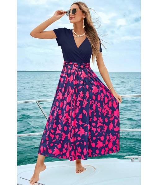 Newshows Women Summer 2025 Maxi Dress Vacation Floral Spaghetti Strap Spring Casual Boho Split Beach Long Flowy Sundress