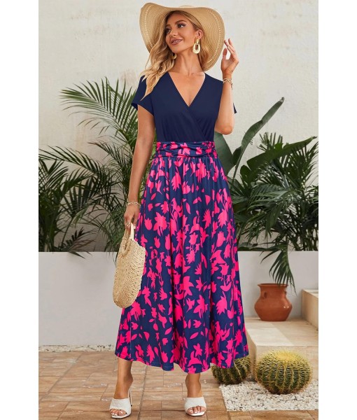 Newshows Women Summer 2025 Maxi Dress Vacation Floral Spaghetti Strap Spring Casual Boho Split Beach Long Flowy Sundress
