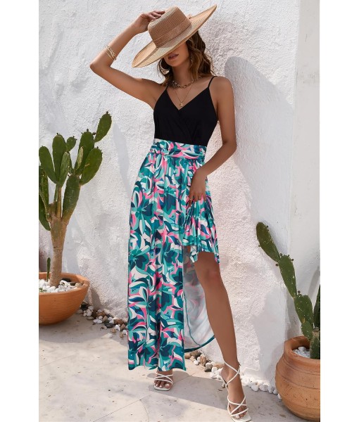 Newshows Women Summer 2025 Maxi Dress Vacation Floral Spaghetti Strap Spring Casual Boho Split Beach Long Flowy Sundress