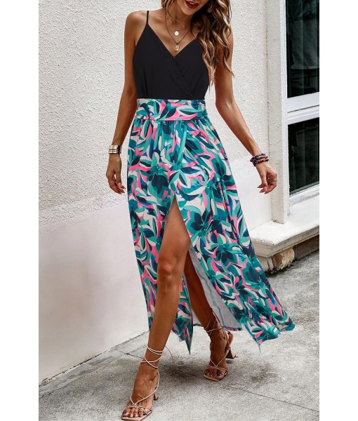 Newshows Women Summer 2025 Maxi Dress Vacation Floral Spaghetti Strap Spring Casual Boho Split Beach Long Flowy Sundress