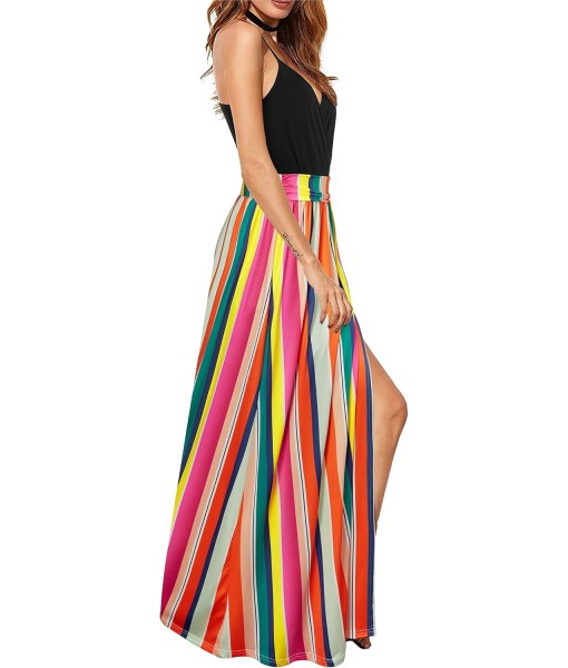 Newshows Women Summer 2025 Maxi Dress Vacation Floral Spaghetti Strap Spring Casual Boho Split Beach Long Flowy Sundress