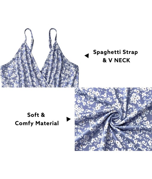 Newshows Women Summer 2025 Maxi Dress Vacation Floral Spaghetti Strap Spring Casual Boho Split Beach Long Flowy Sundress