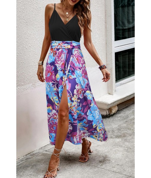 Newshows Women Summer 2025 Maxi Dress Vacation Floral Spaghetti Strap Spring Casual Boho Split Beach Long Flowy Sundress