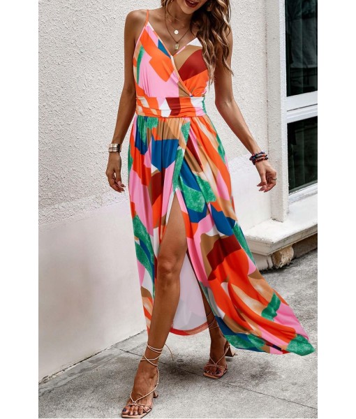 Newshows Women Summer 2025 Maxi Dress Vacation Floral Spaghetti Strap Spring Casual Boho Split Beach Long Flowy Sundress