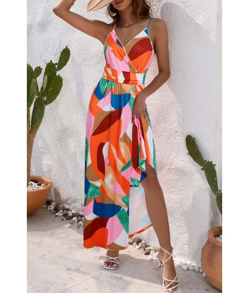 Newshows Women Summer 2025 Maxi Dress Vacation Floral Spaghetti Strap Spring Casual Boho Split Beach Long Flowy Sundress