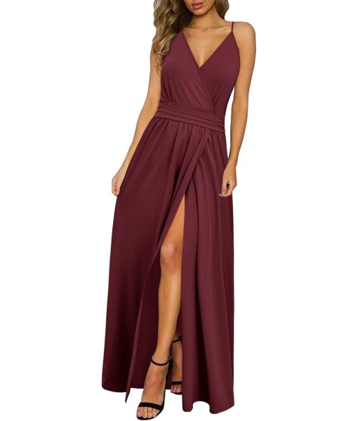 Newshows Women Summer 2025 Maxi Dress Vacation Floral Spaghetti Strap Spring Casual Boho Split Beach Long Flowy Sundress