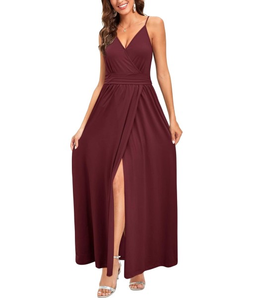 Newshows Women Summer 2025 Maxi Dress Vacation Floral Spaghetti Strap Spring Casual Boho Split Beach Long Flowy Sundress
