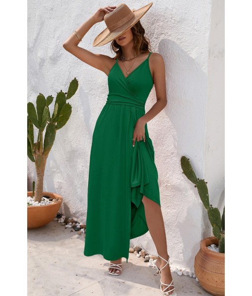 Newshows Women Summer 2025 Maxi Dress Vacation Floral Spaghetti Strap Spring Casual Boho Split Beach Long Flowy Sundress