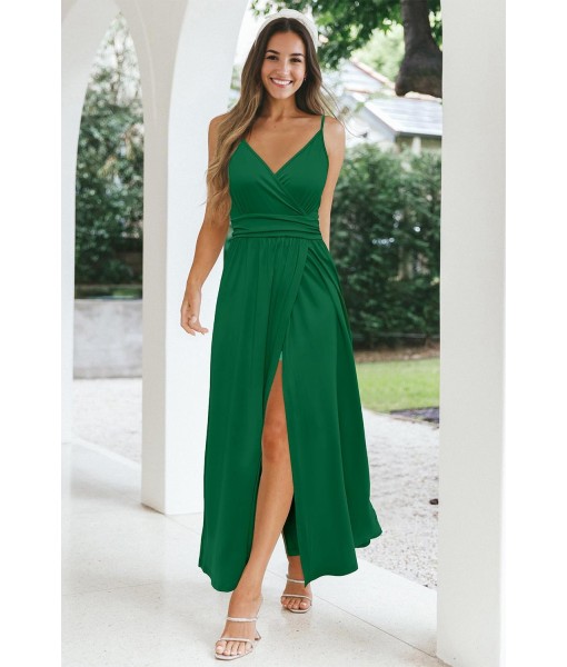 Newshows Women Summer 2025 Maxi Dress Vacation Floral Spaghetti Strap Spring Casual Boho Split Beach Long Flowy Sundress