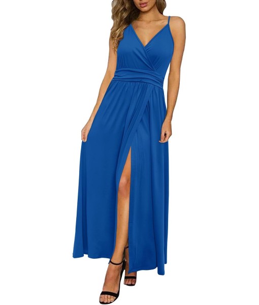 Newshows Women Summer 2025 Maxi Dress Vacation Floral Spaghetti Strap Spring Casual Boho Split Beach Long Flowy Sundress