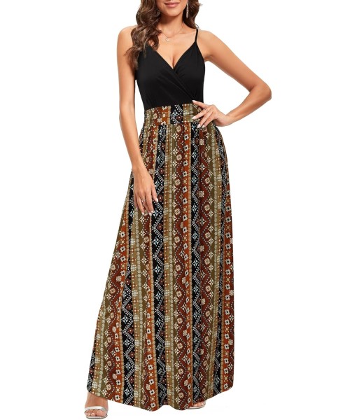 Newshows Women Summer 2025 Maxi Dress Vacation Floral Spaghetti Strap Spring Casual Boho Split Beach Long Flowy Sundress