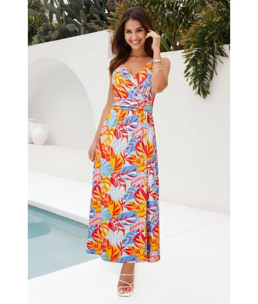 Newshows Women Summer 2025 Maxi Dress Vacation Floral Spaghetti Strap Spring Casual Boho Split Beach Long Flowy Sundress