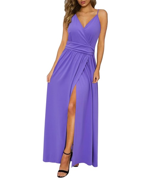Newshows Women Summer 2025 Maxi Dress Vacation Floral Spaghetti Strap Spring Casual Boho Split Beach Long Flowy Sundress