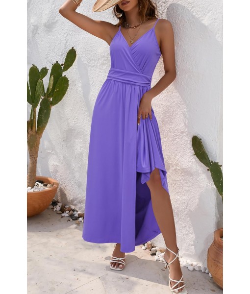 Newshows Women Summer 2025 Maxi Dress Vacation Floral Spaghetti Strap Spring Casual Boho Split Beach Long Flowy Sundress