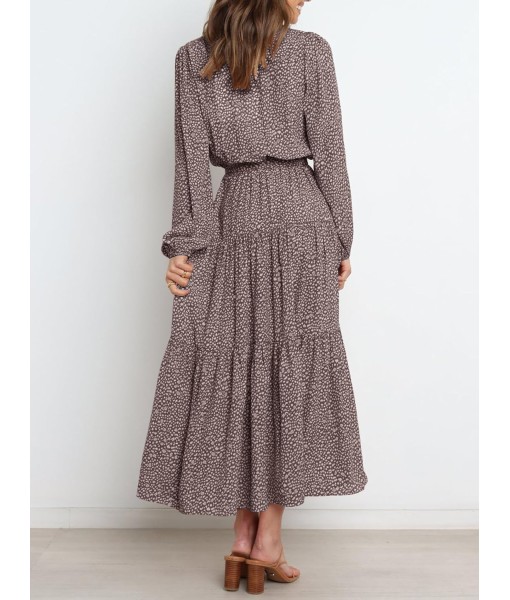 PRETTYGARDEN Womens Spring Long Sleeve Wrap V Neck Ruffle Floral Maxi Dress Casual Tie Waist Boho Chiffon Flowy Long Dresses