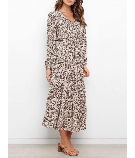 PRETTYGARDEN Womens Spring Long Sleeve Wrap V Neck Ruffle Floral Maxi Dress Casual Tie Waist Boho Chiffon Flowy Long Dresses