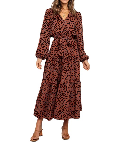 PRETTYGARDEN Womens Spring Long Sleeve Wrap V Neck Ruffle Floral Maxi Dress Casual Tie Waist Boho Chiffon Flowy Long Dresses