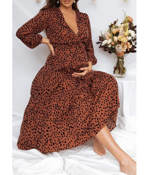 PRETTYGARDEN Womens Spring Long Sleeve Wrap V Neck Ruffle Floral Maxi Dress Casual Tie Waist Boho Chiffon Flowy Long Dresses