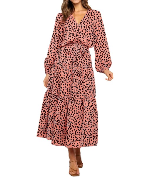 PRETTYGARDEN Womens Spring Long Sleeve Wrap V Neck Ruffle Floral Maxi Dress Casual Tie Waist Boho Chiffon Flowy Long Dresses