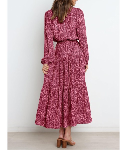PRETTYGARDEN Womens Spring Long Sleeve Wrap V Neck Ruffle Floral Maxi Dress Casual Tie Waist Boho Chiffon Flowy Long Dresses