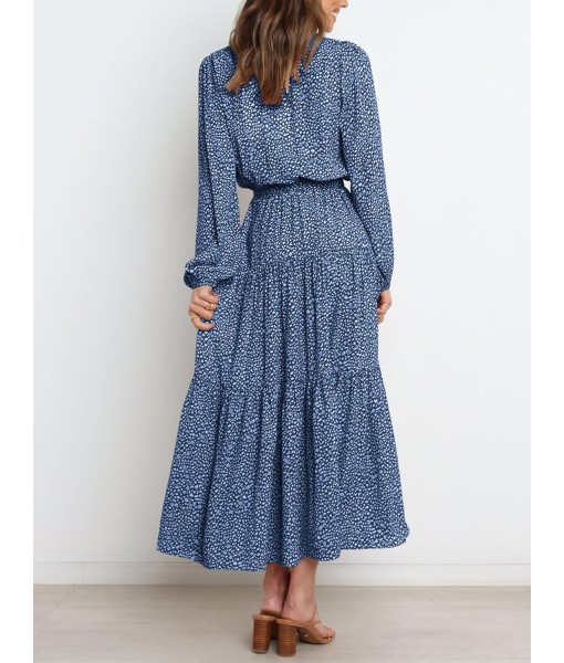 PRETTYGARDEN Womens Spring Long Sleeve Wrap V Neck Ruffle Floral Maxi Dress Casual Tie Waist Boho Chiffon Flowy Long Dresses