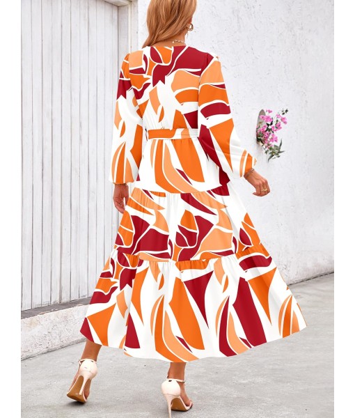 PRETTYGARDEN Womens Spring Long Sleeve Wrap V Neck Ruffle Floral Maxi Dress Casual Tie Waist Boho Chiffon Flowy Long Dresses