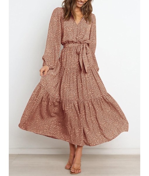 PRETTYGARDEN Womens Spring Long Sleeve Wrap V Neck Ruffle Floral Maxi Dress Casual Tie Waist Boho Chiffon Flowy Long Dresses