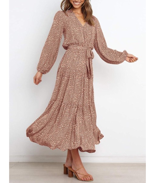 PRETTYGARDEN Womens Spring Long Sleeve Wrap V Neck Ruffle Floral Maxi Dress Casual Tie Waist Boho Chiffon Flowy Long Dresses