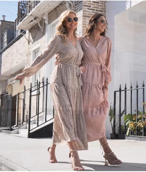 PRETTYGARDEN Womens Spring Long Sleeve Wrap V Neck Ruffle Floral Maxi Dress Casual Tie Waist Boho Chiffon Flowy Long Dresses