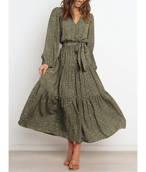 PRETTYGARDEN Womens Spring Long Sleeve Wrap V Neck Ruffle Floral Maxi Dress Casual Tie Waist Boho Chiffon Flowy Long Dresses