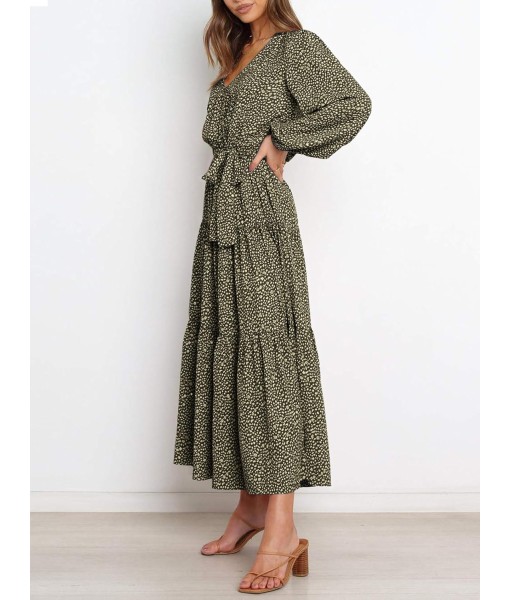 PRETTYGARDEN Womens Spring Long Sleeve Wrap V Neck Ruffle Floral Maxi Dress Casual Tie Waist Boho Chiffon Flowy Long Dresses